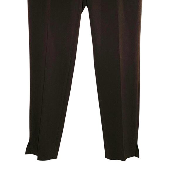 St. John 4 Chocolate Brown Flat Front Side Zip Tapered Trousers Country Club - Picture 5 of 8